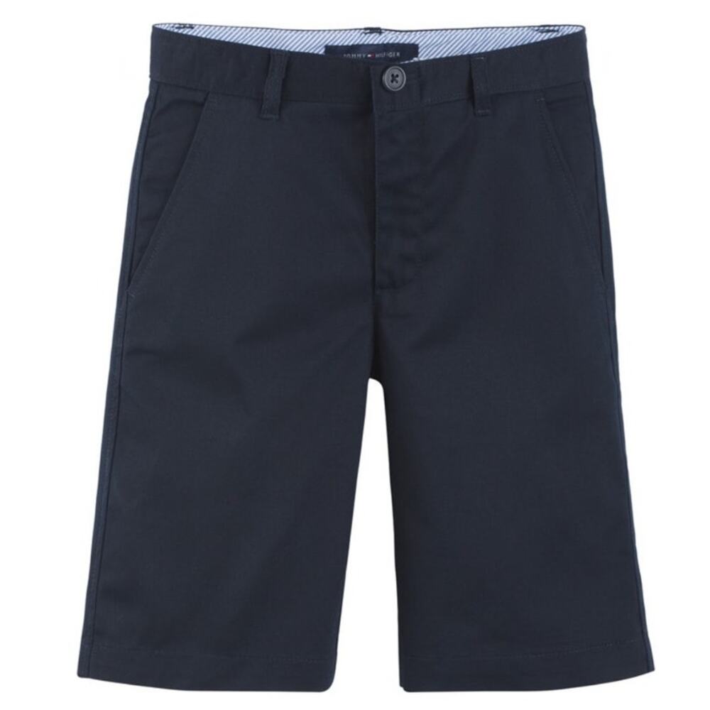 NWT Tommy Hilfiger Navy Flat Front Twill Blend Shorts School Uniform Men Size 32